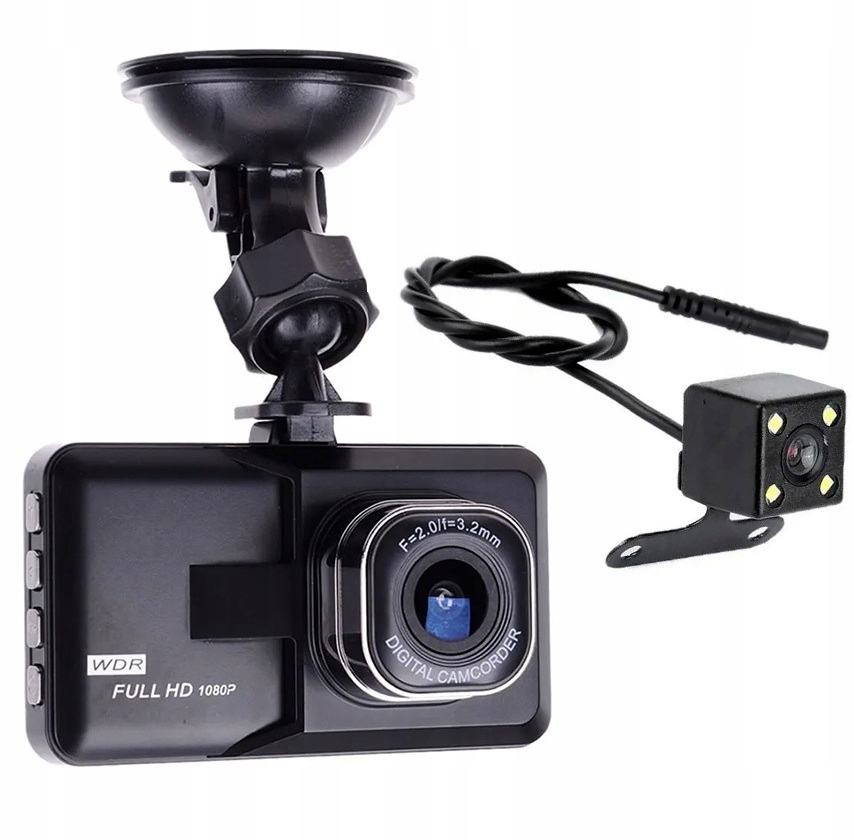 Wideorejestrator DVR-02 3,0 cala z kamerą cofania – Twoje bezpieczeństwo na drodze