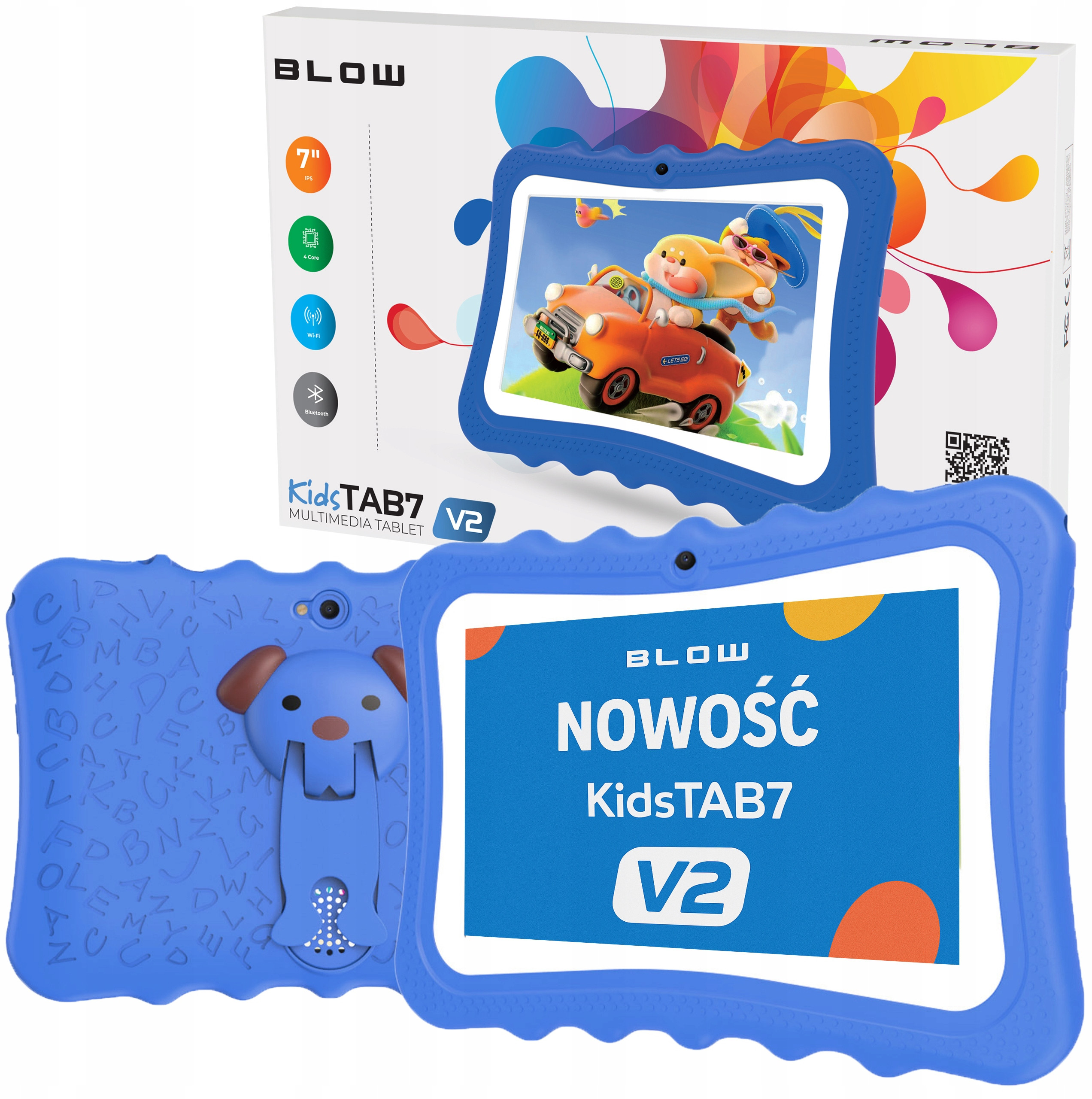 Tablet KidsTAB7 V2 4/32GB – Idealny tablet dla dzieci z niebieskim etui