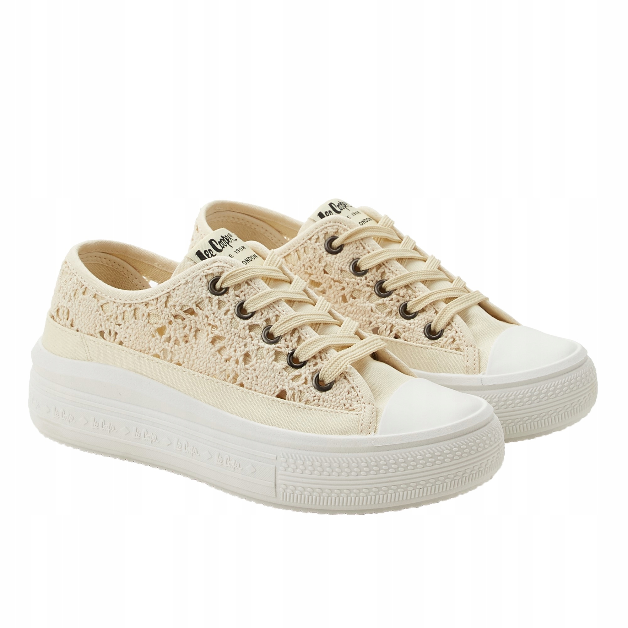 Buty damskie Lee Cooper beżowe LCW-26-44-4486LA – Stylowe trampki na każdą okazję
