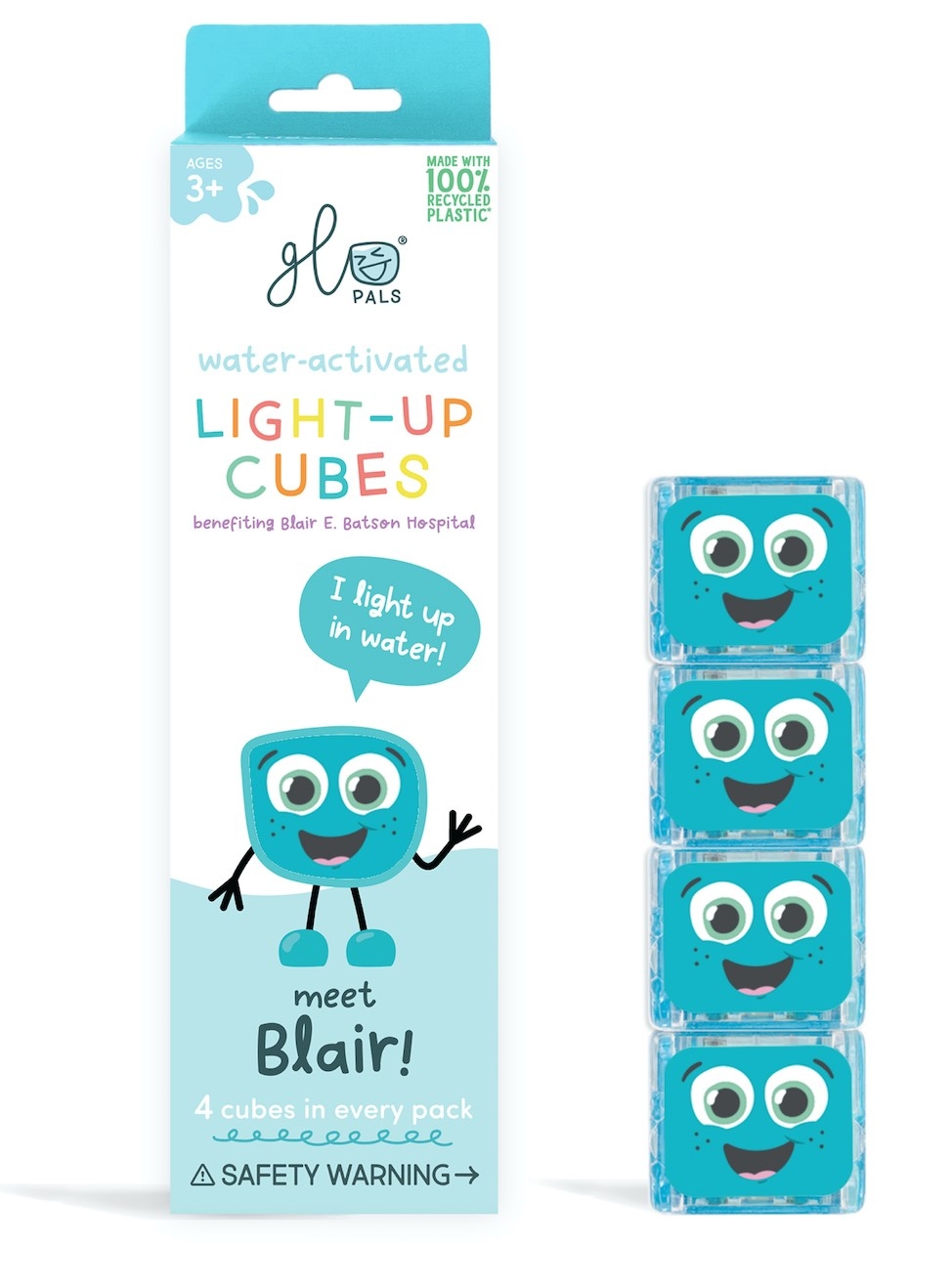 Kostki sensoryczne świecące w wodzie Glo Pals - Zestaw 4 sztuk