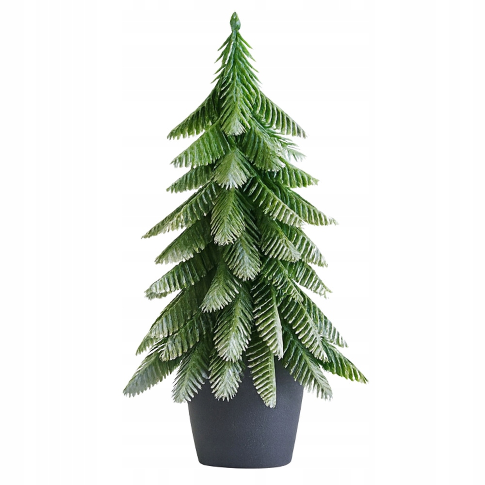 Choinka Ozdobna Dekoracyjna Sztuczna W Doniczce Srebrne Wykończenie 32 x 12 cm – Elegancka dekoracja na zimowe dni