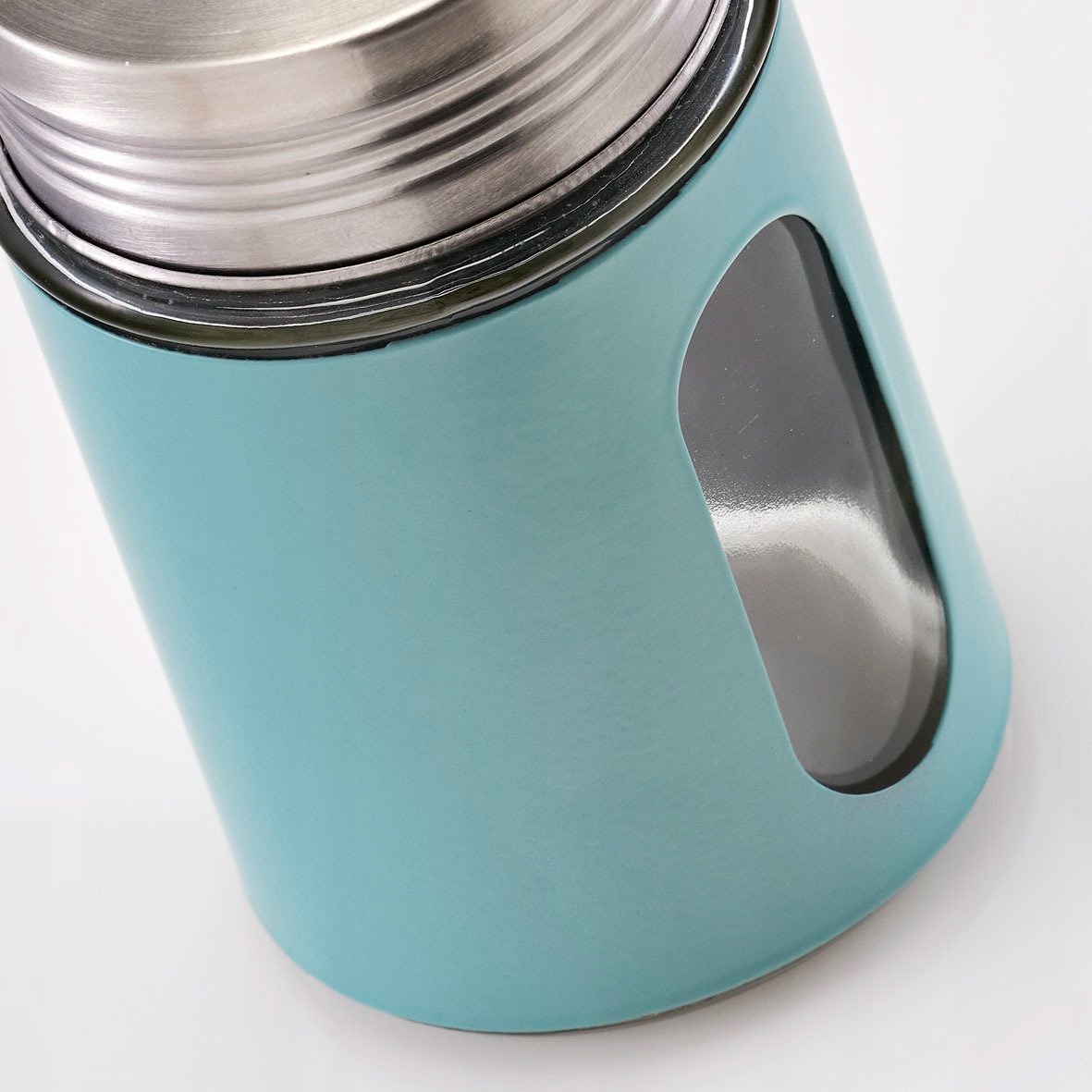 Estetyka i funkcjonalność – Szklany pojemnik w kolorze niebieskim