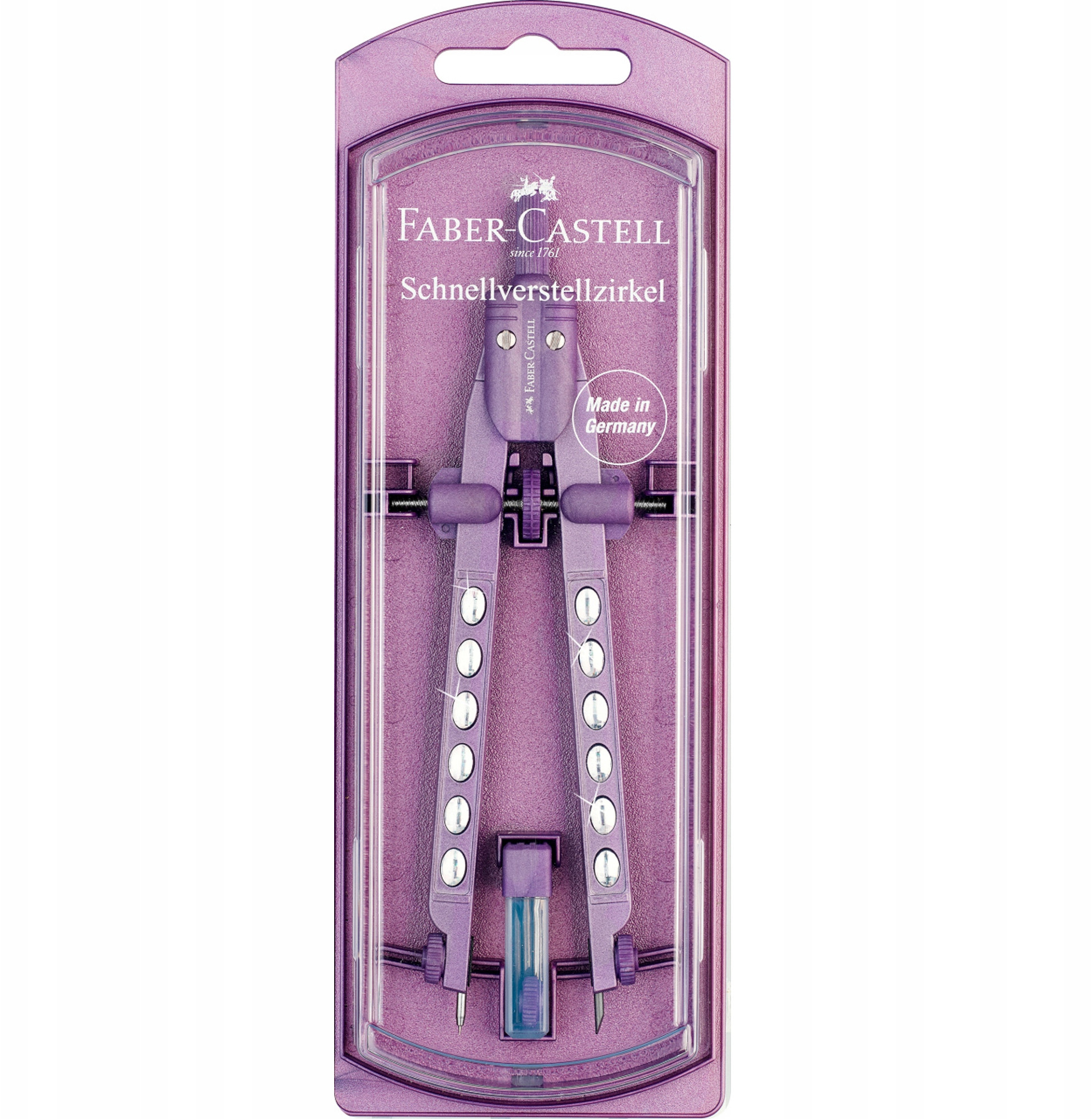 Faber-Castell FABER-CASTELL Schnellverstellzirkel Factory Sparkle – Idealny cyrkiel dla uczniów