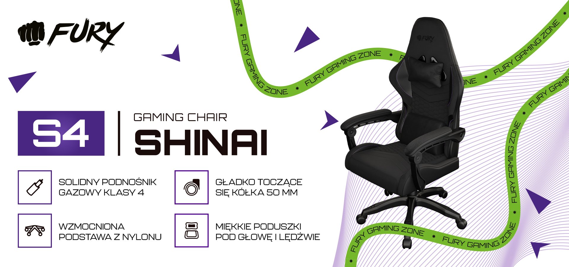 Czarny fotel gamingowy o ergonomicznej konstrukcji, z podnośnikiem gazowym i kółkami o średnicy 50 mm, wyposażony w miękką wyściółkę zapewniającą wygodę.