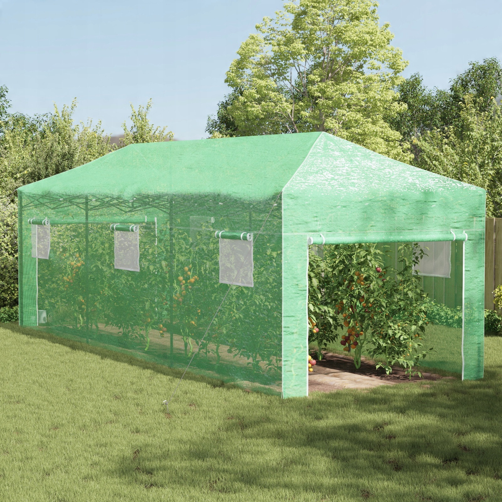 Szklarnia typu walk-in vidaXL z ramą pop-up Zielona 870 x 290 x 315 cm – Idealne rozwiązanie dla Twojego ogrodu