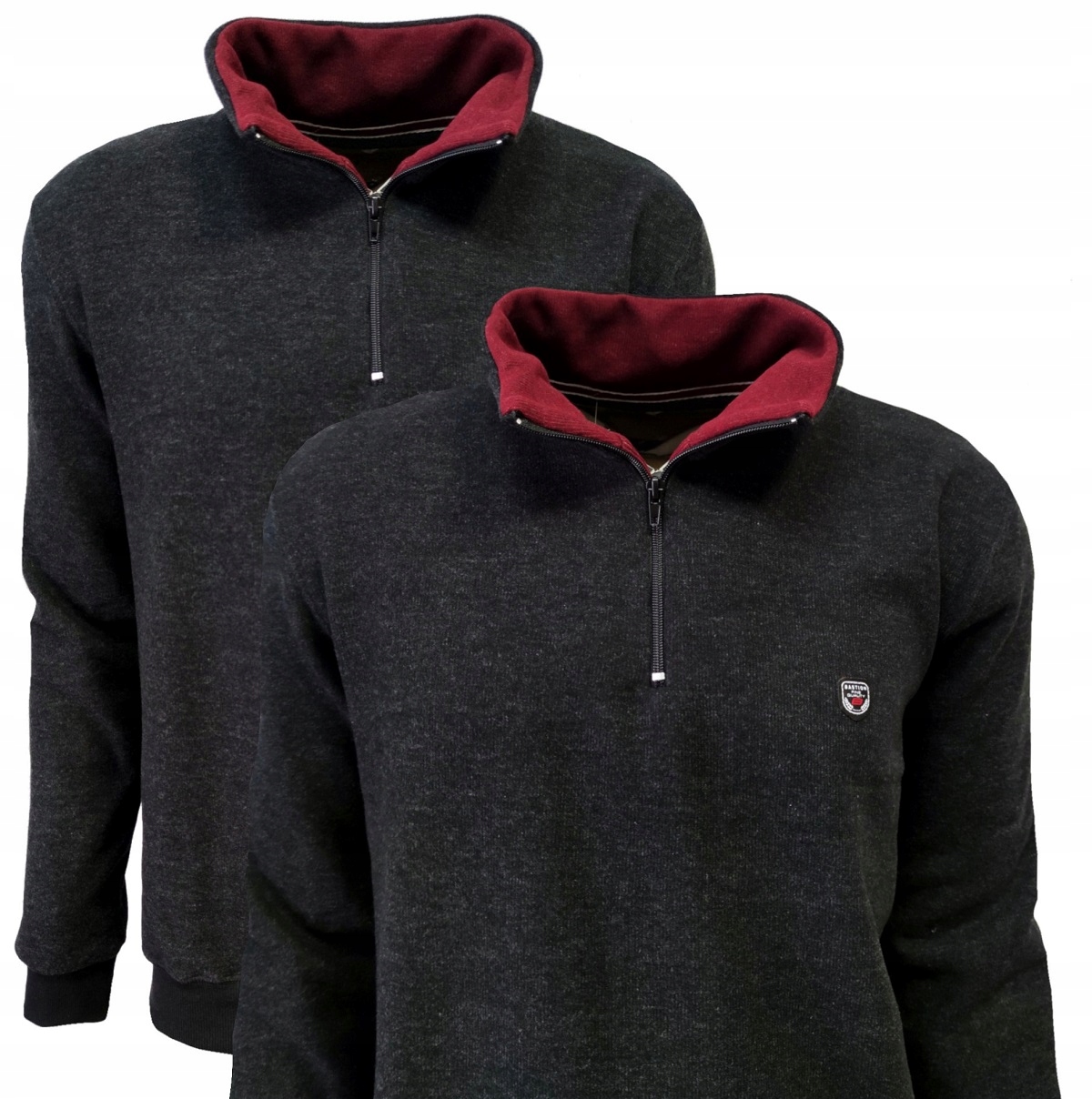Bluza męska sportowa czarna suwak XXL BASTION