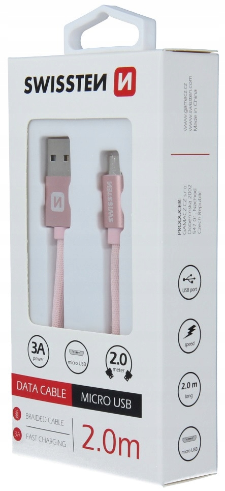 Długość kabla 2 metry – idealny do użytku w samochodzie