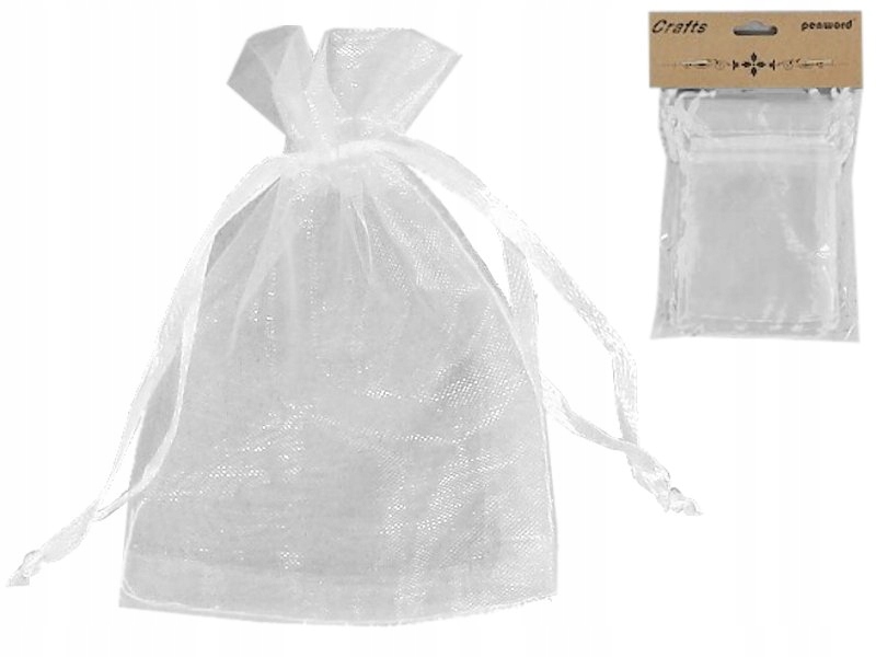 Woreczki organzowe białe 7x10cm - zestaw 10 sztuk na każdą okazję