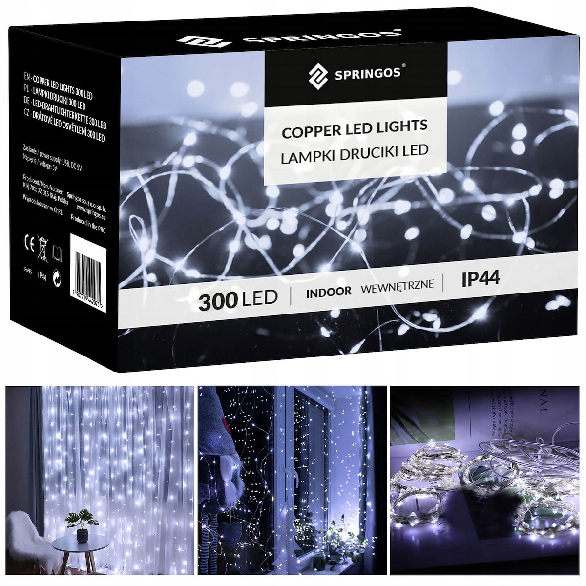 Nastrojowe oświetlenie do wnętrz – 300 diod LED w zimnej bieli