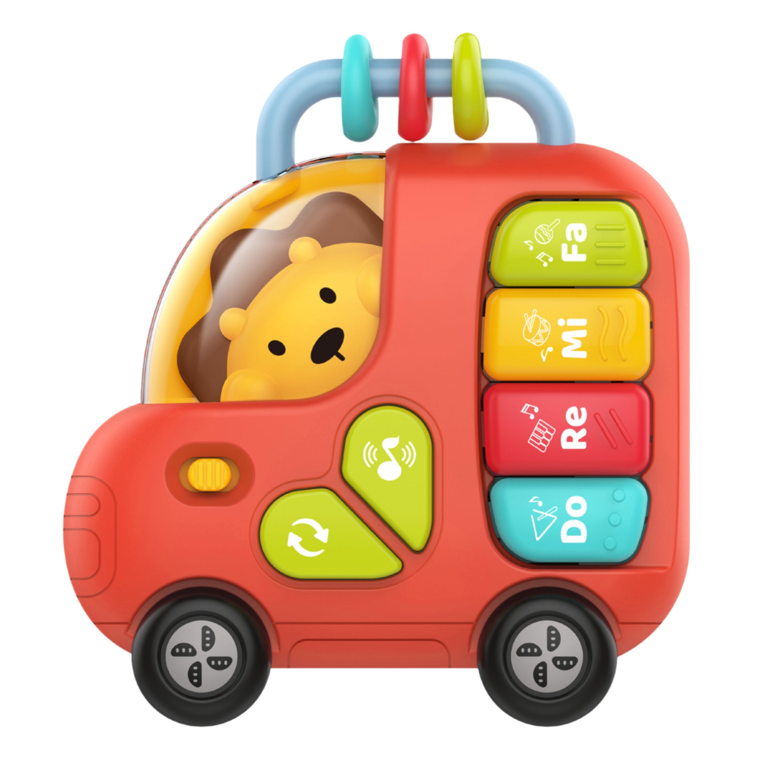 WOOPIE BABY Pianinko Interaktywne Autobus Lew Muzyczne Organki Dźwięki Światła 18m – Muzyczna przygoda dla najmłodszych