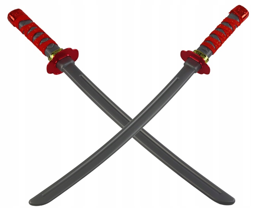 Imponujące repliki mieczy z czerwonymi zdobieniami