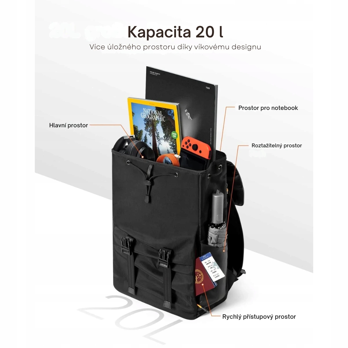 Pojemność 20 litrów – Przestronność na co dzień