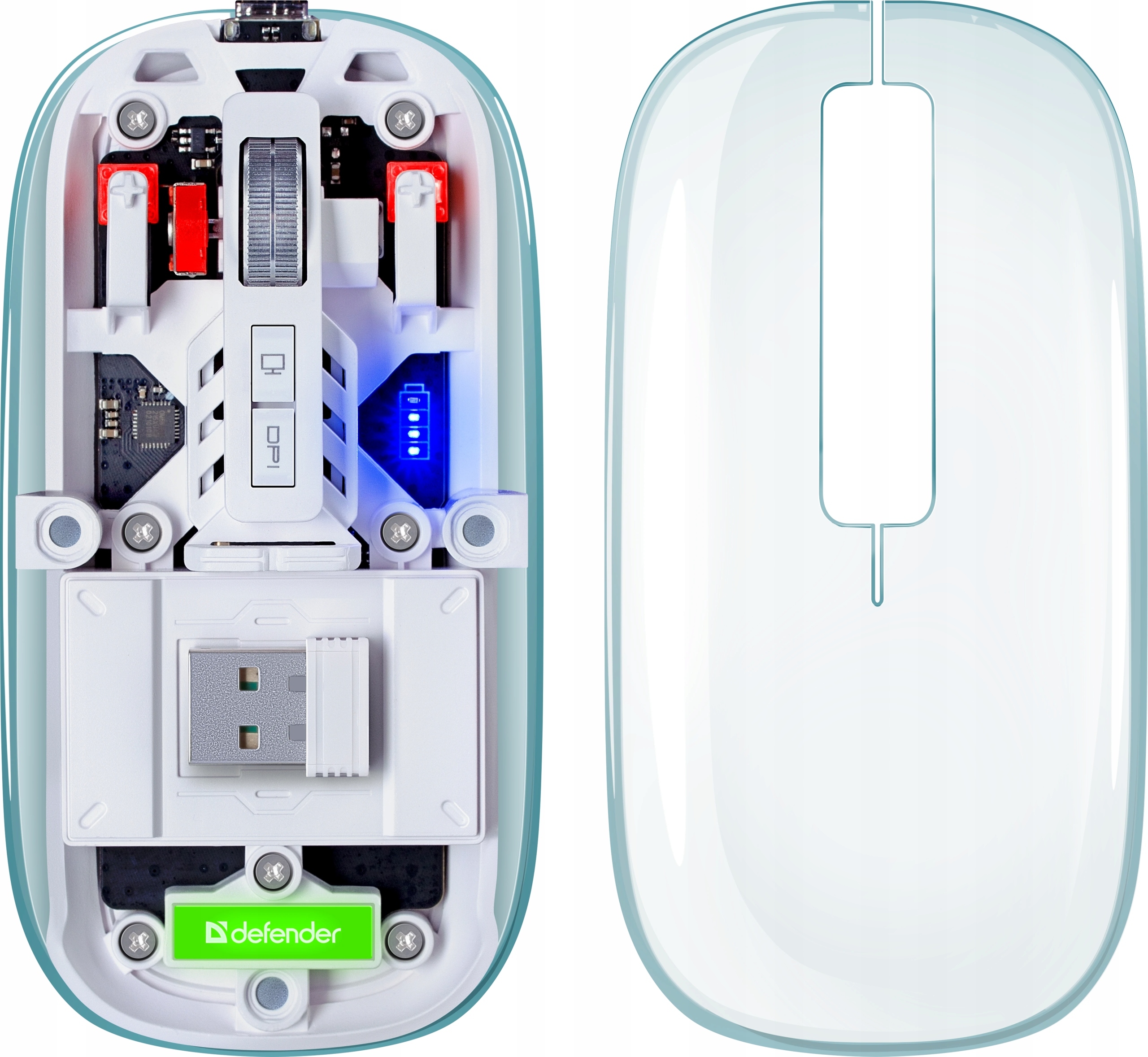 Specjalny otwór do przechowywania odbiornika USB