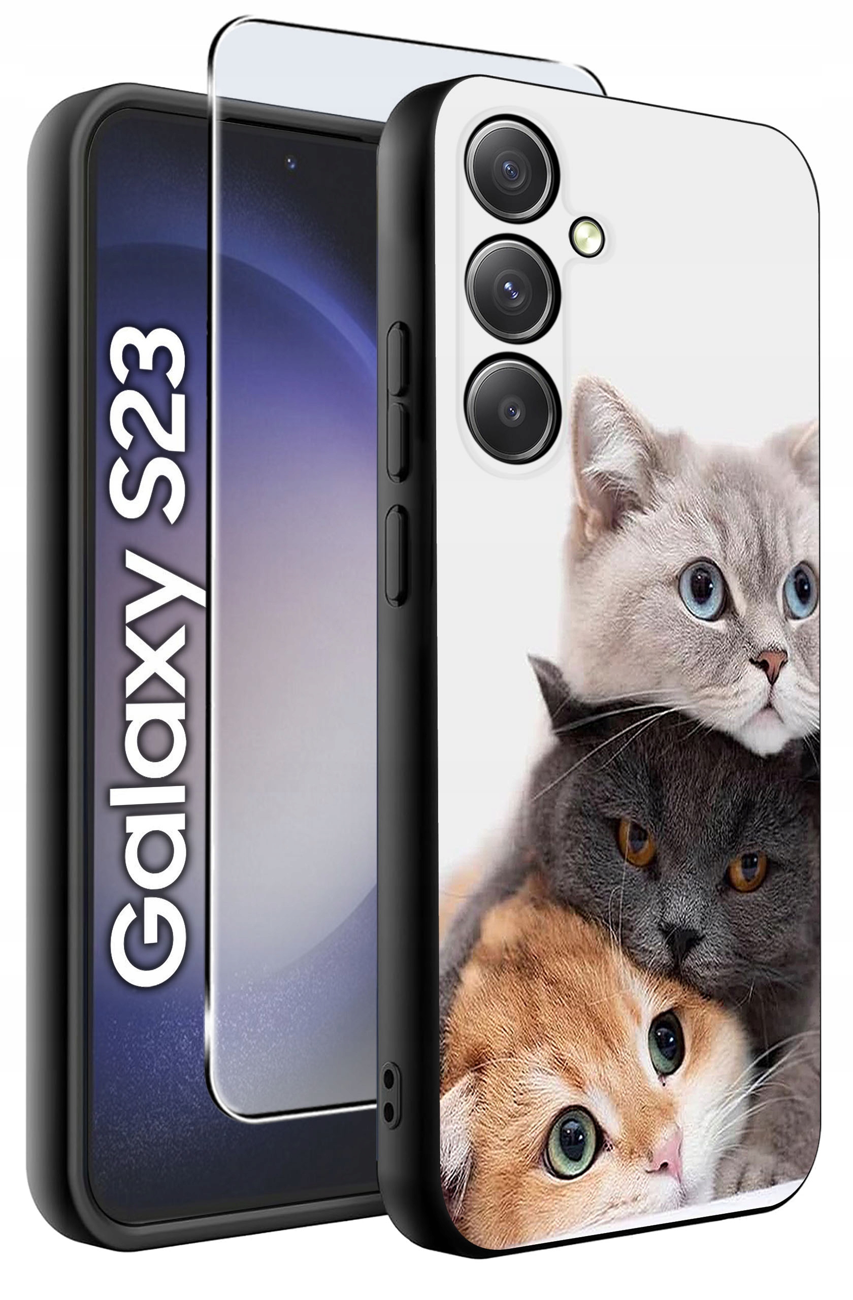 ETUI do Samsung Galaxy S23 WZORY | SILIKONOWE MATT CASE + SZKŁO HARTOWANE 9H