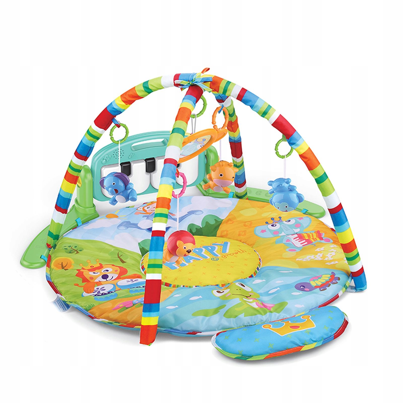 Mata dla niemowląt z zawieszkami i pianinkiem – Kolorowa przestrzeń do zabawy