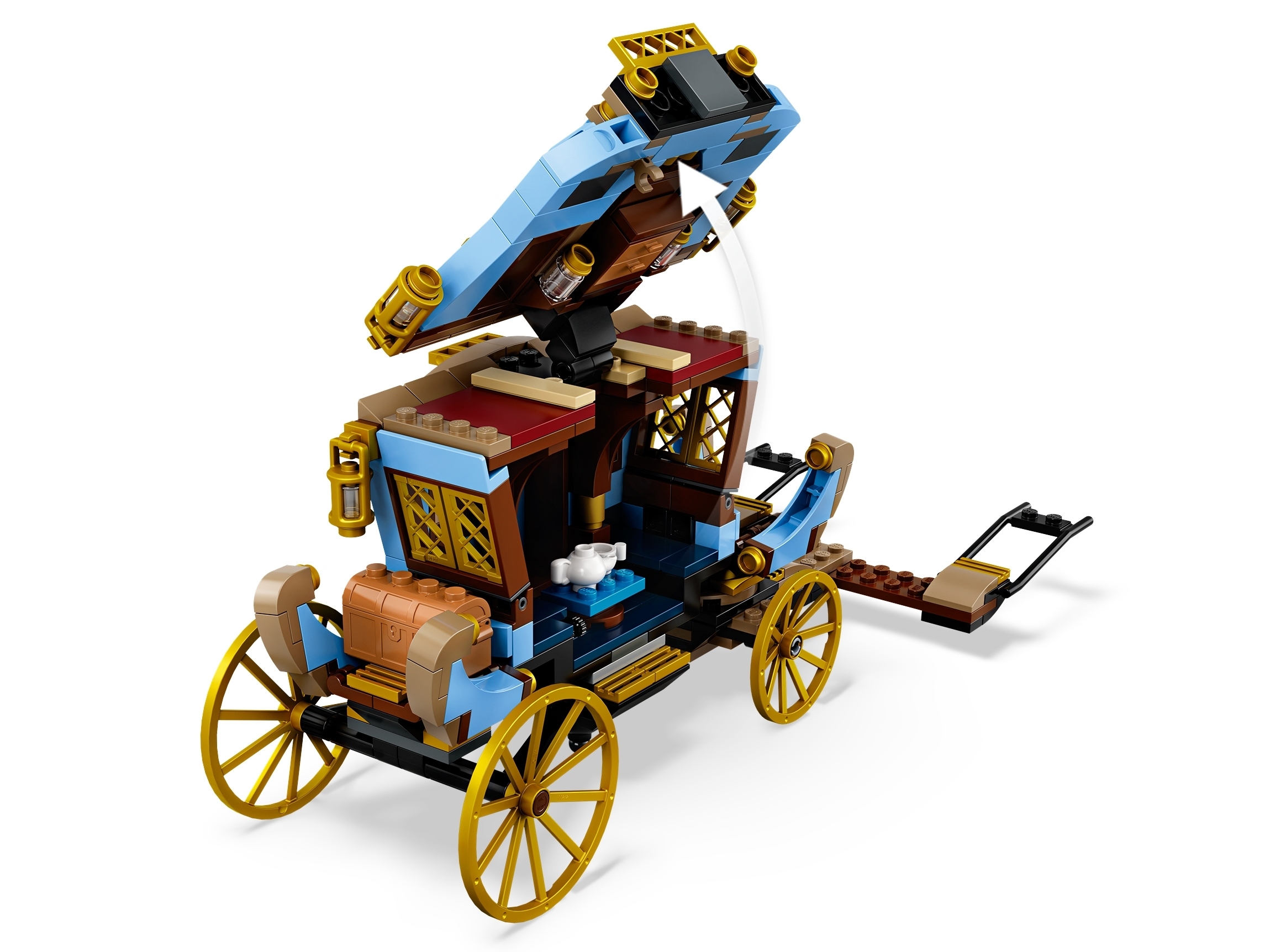 Zestaw LEGO z czterema minifigurkami i latającymi końmi
