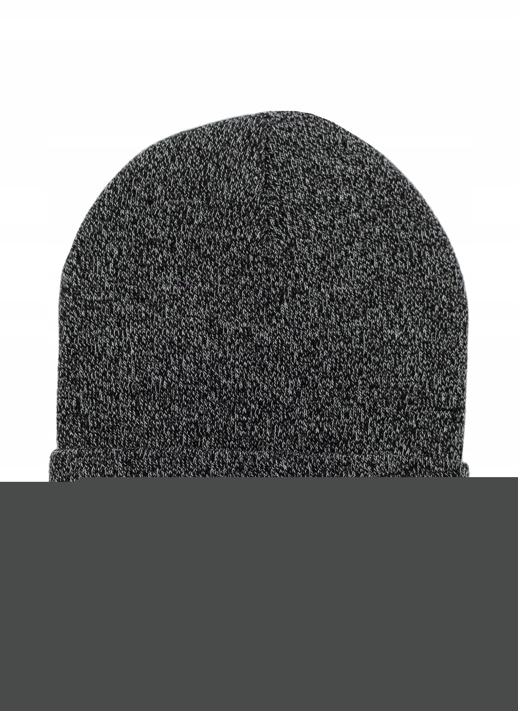 Czapka Beanie z bawełny melanż czarno-biały EDUKAMP – Stylowy dodatek do każdej stylizacji