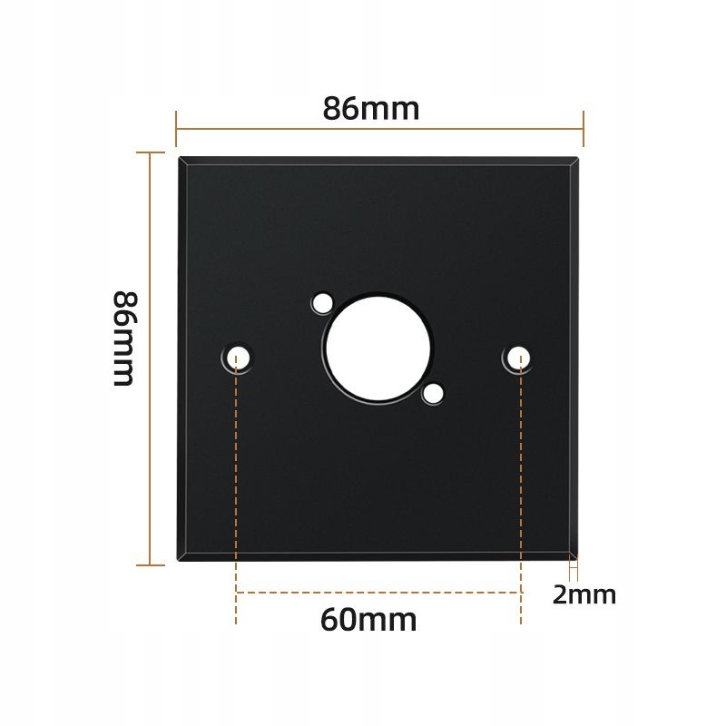 Standardowy rozmiar – Pasuje do typowych puszek montażowych 86x86 mm