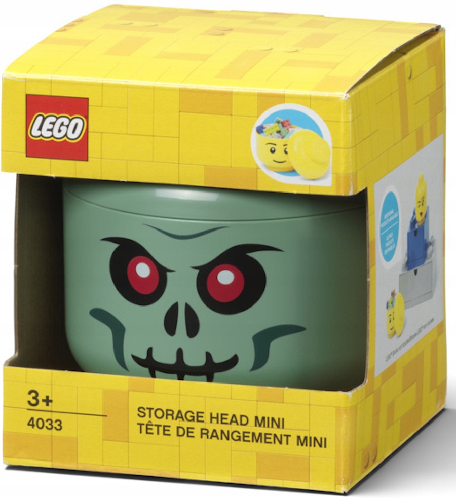 Pojemnik mini głowa LEGO® - Zombie – Radosny sposób na uporządkowanie dziecięcego pokoju