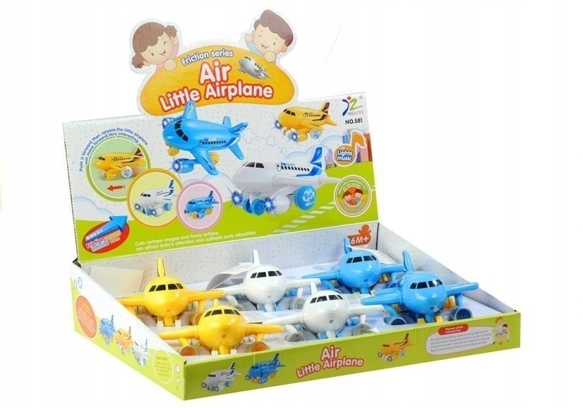 LeanToys Samolot z Napędem Efekty Świetlne Dźwiękowe – Urocza zabawka dla maluszków