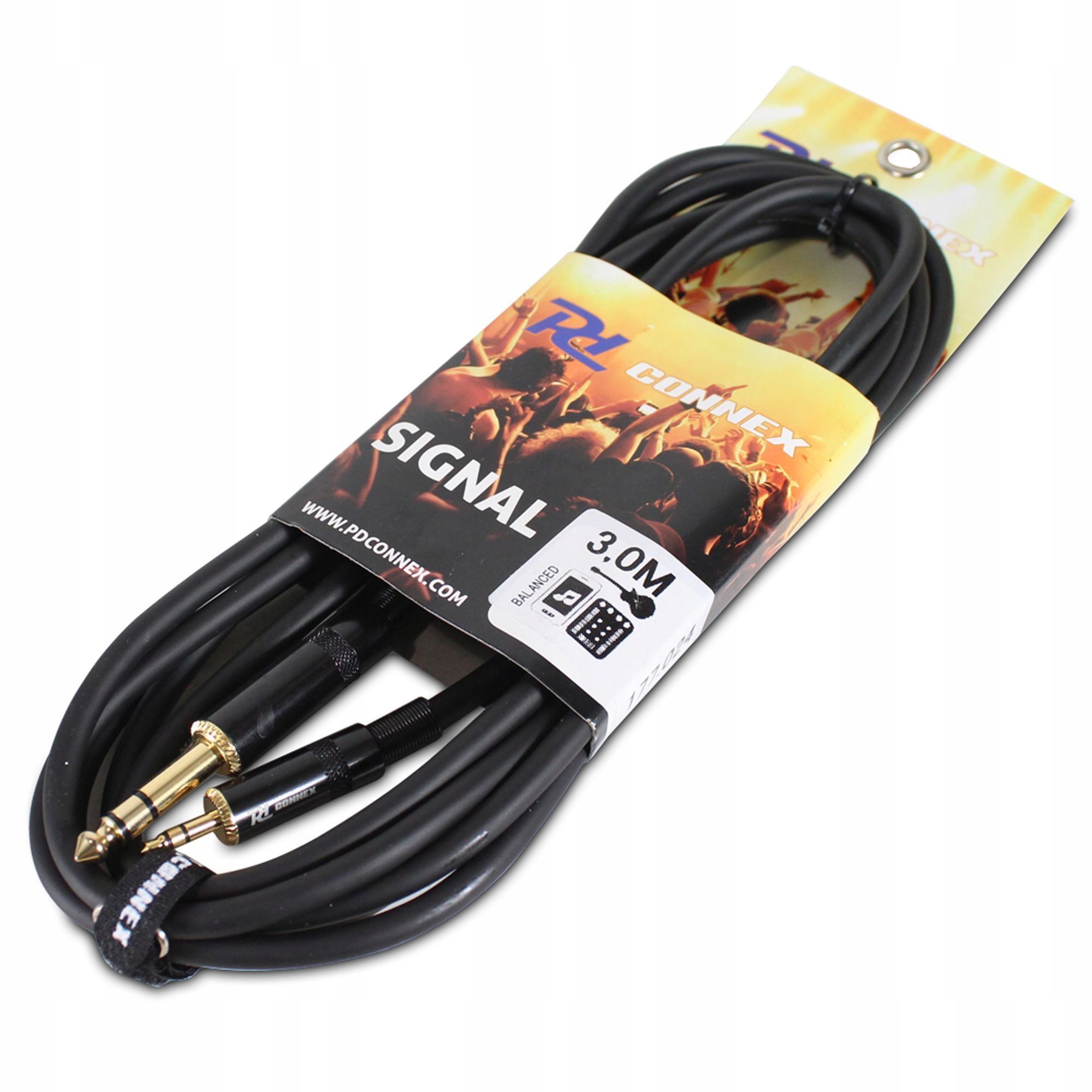 Kabel sygnałowy Jack 3,5 stereo - Jack 6,3 stereo 3m – Profesjonalna jakość dźwięku