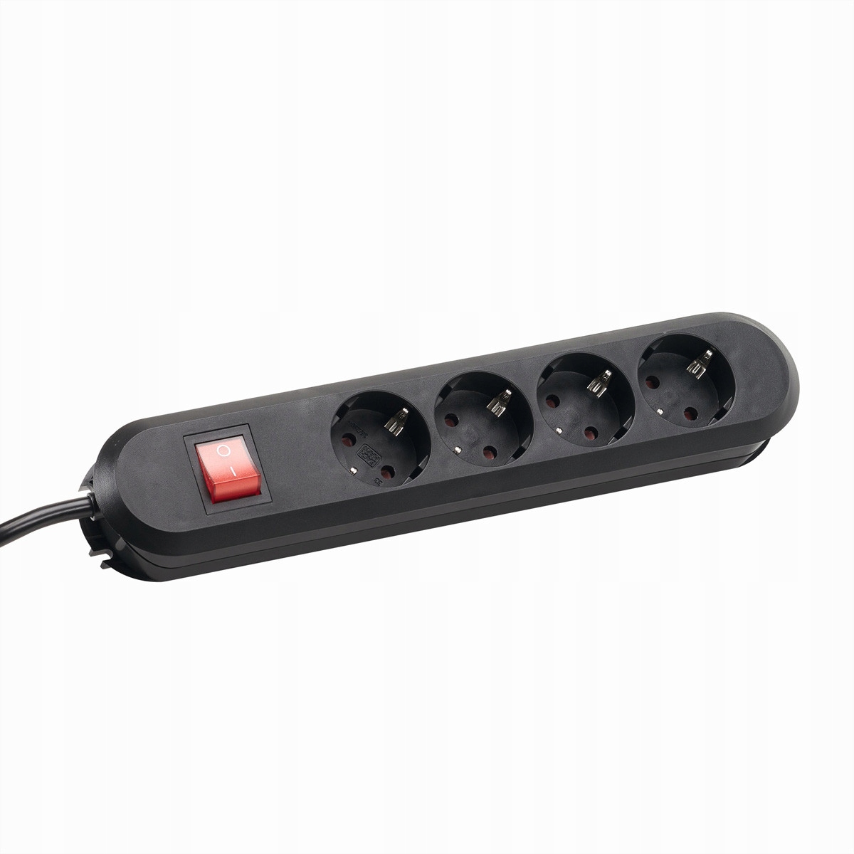 BACHMANN SMART gniazdo 4x styk uziemiony, z wyłącznikiem, czarne, 1,5 m
