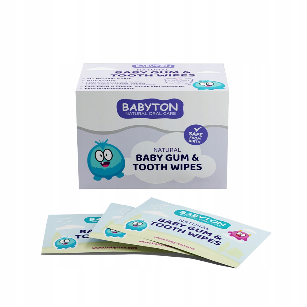 Babyton Naturalne Chusteczki do Pielęgnacji Dziąseł i Zębów dla Niemowląt – 25 szt.