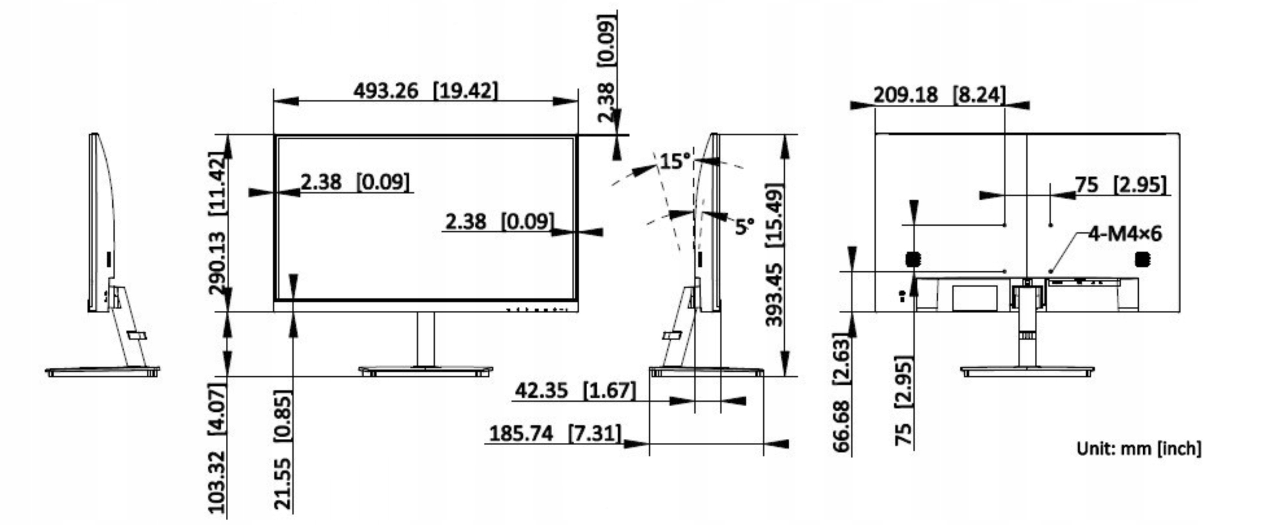 Cienkie ramki i wsparcie dla montażu VESA