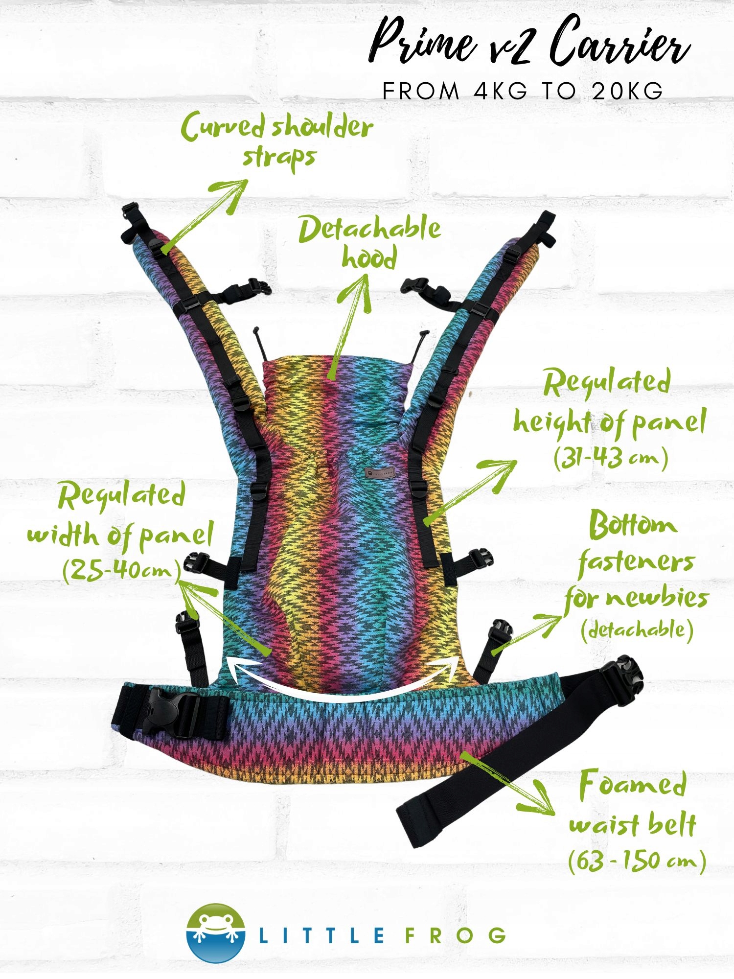 Regulowane nosidło dla dzieci od urodzenia do 3 lat