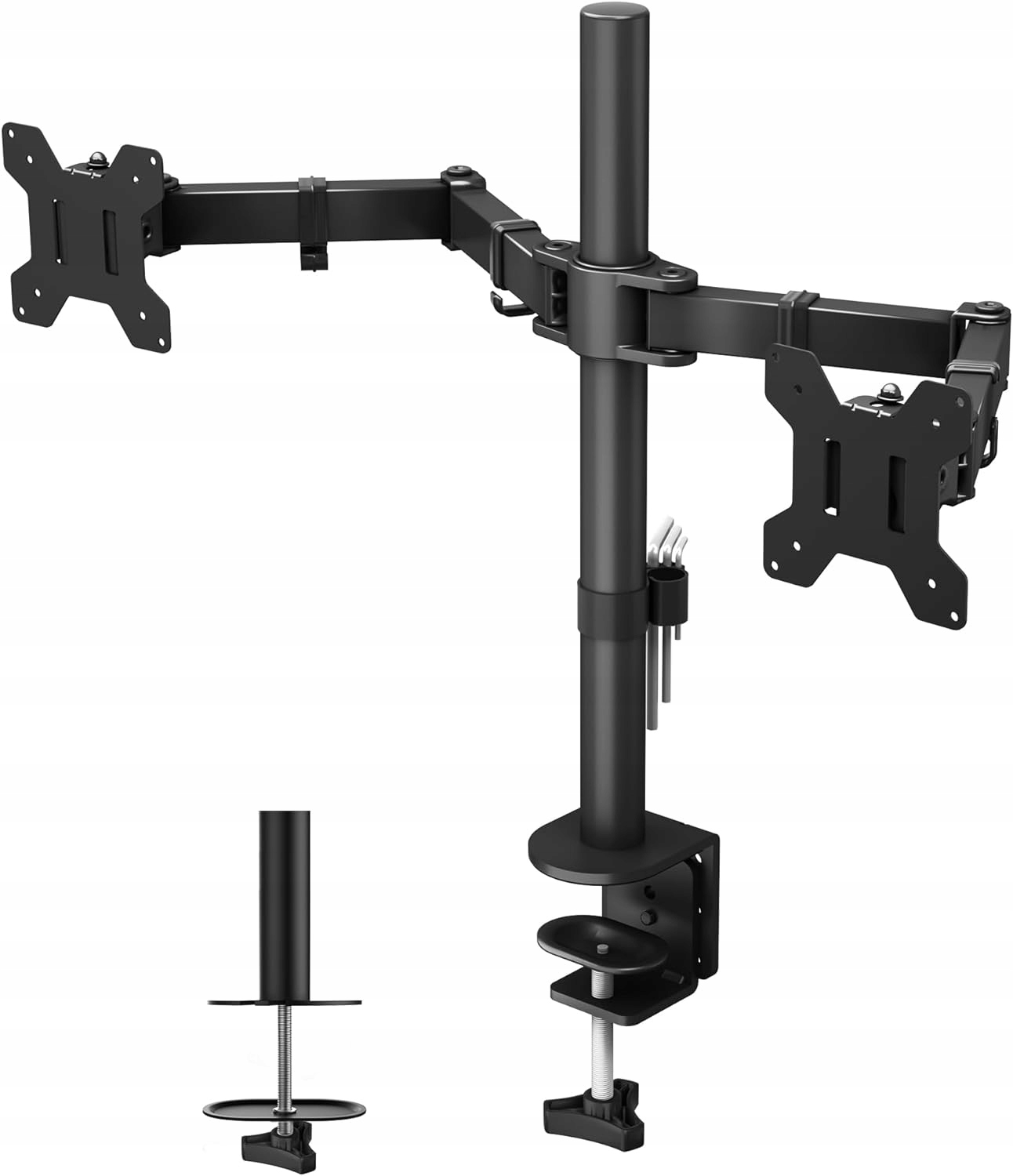 Pawonik Uchwyt na 2x Monitory do Biurka VESA 10-27 cali Regulowany – Ergonomia i wygoda w pracy