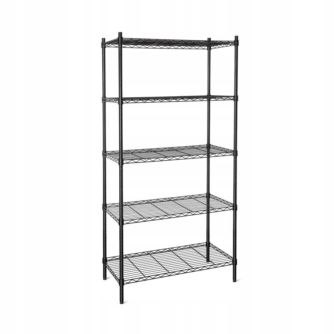 Regał 5-półkowy 1200x450x1800 mm ze stali malowanej proszkowo | TECHNICA, Black Series – Idealne rozwiązanie do Twojego biura