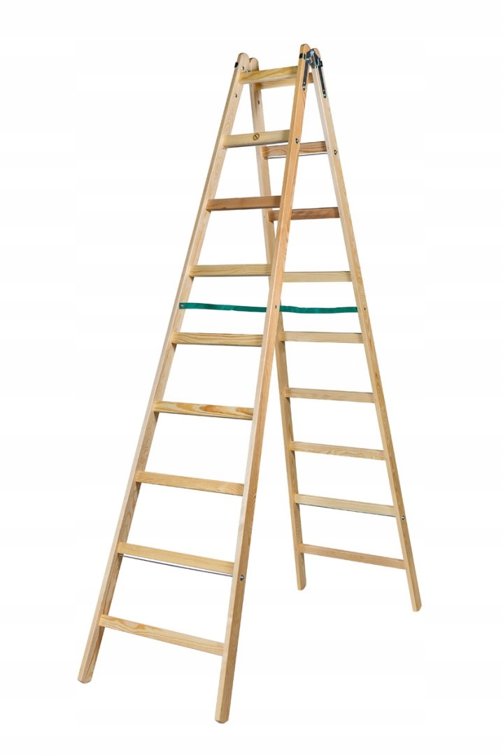 DRABINA DREWNIANA BRAKET PREMIUM 2X9 SZCZEBLI 270CM – Idealne rozwiązanie do Twojego domu i ogrodu
