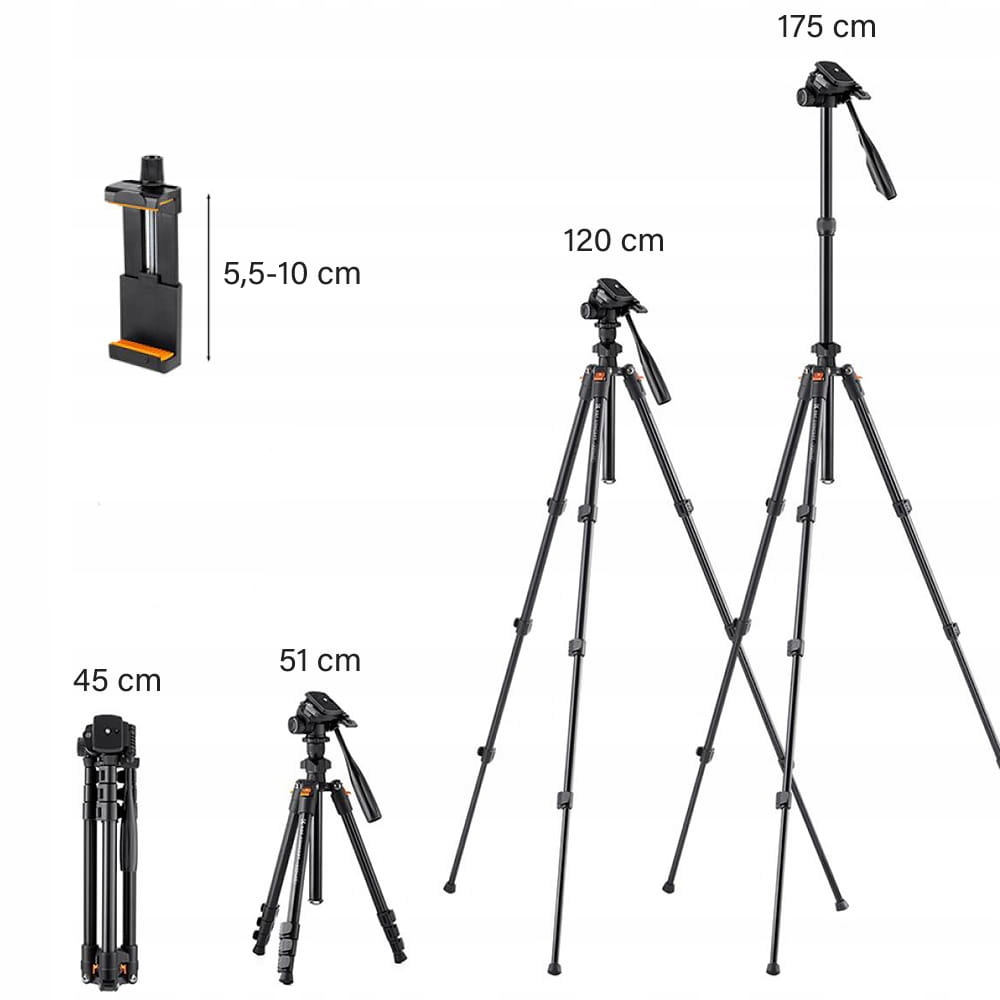 Regulowana wysokość statywu od 51 cm do 162 cm – Idealne dopasowanie do każdej sytuacji