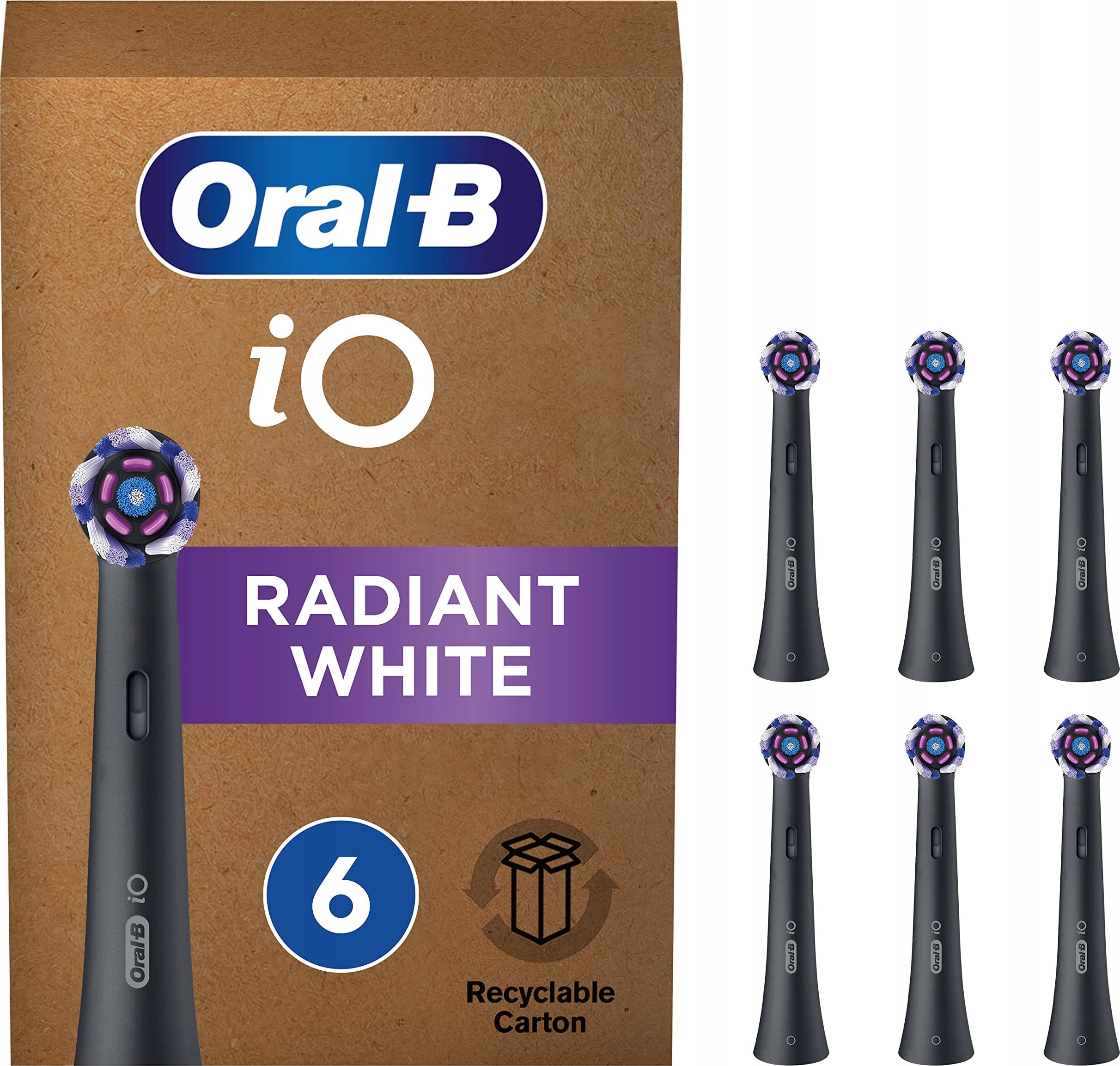 Końcówka Braun Oral-B iO Radiant White BLACK – Doskonałe czyszczenie dla Twoich zębów