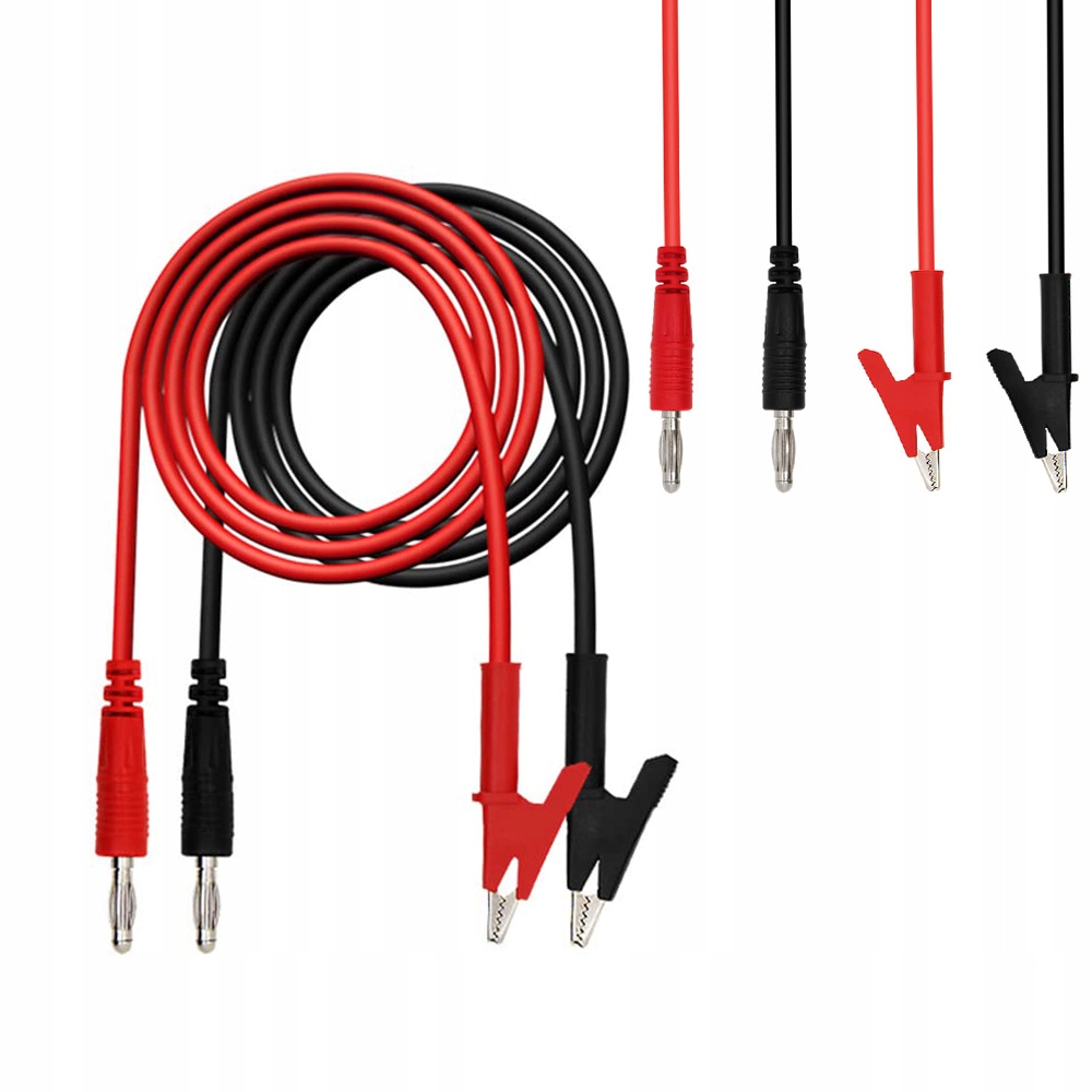 Rosfix KOMPLET KABEL POMIAROWY KABLE PRZEWÓD KROKODYLKI 100CM 1000V 15A – Niezbędne narzędzie dla majsterkowiczów