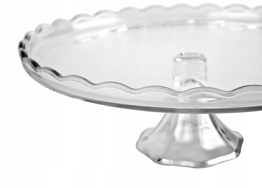 Szklana patera z falistym wykończeniem