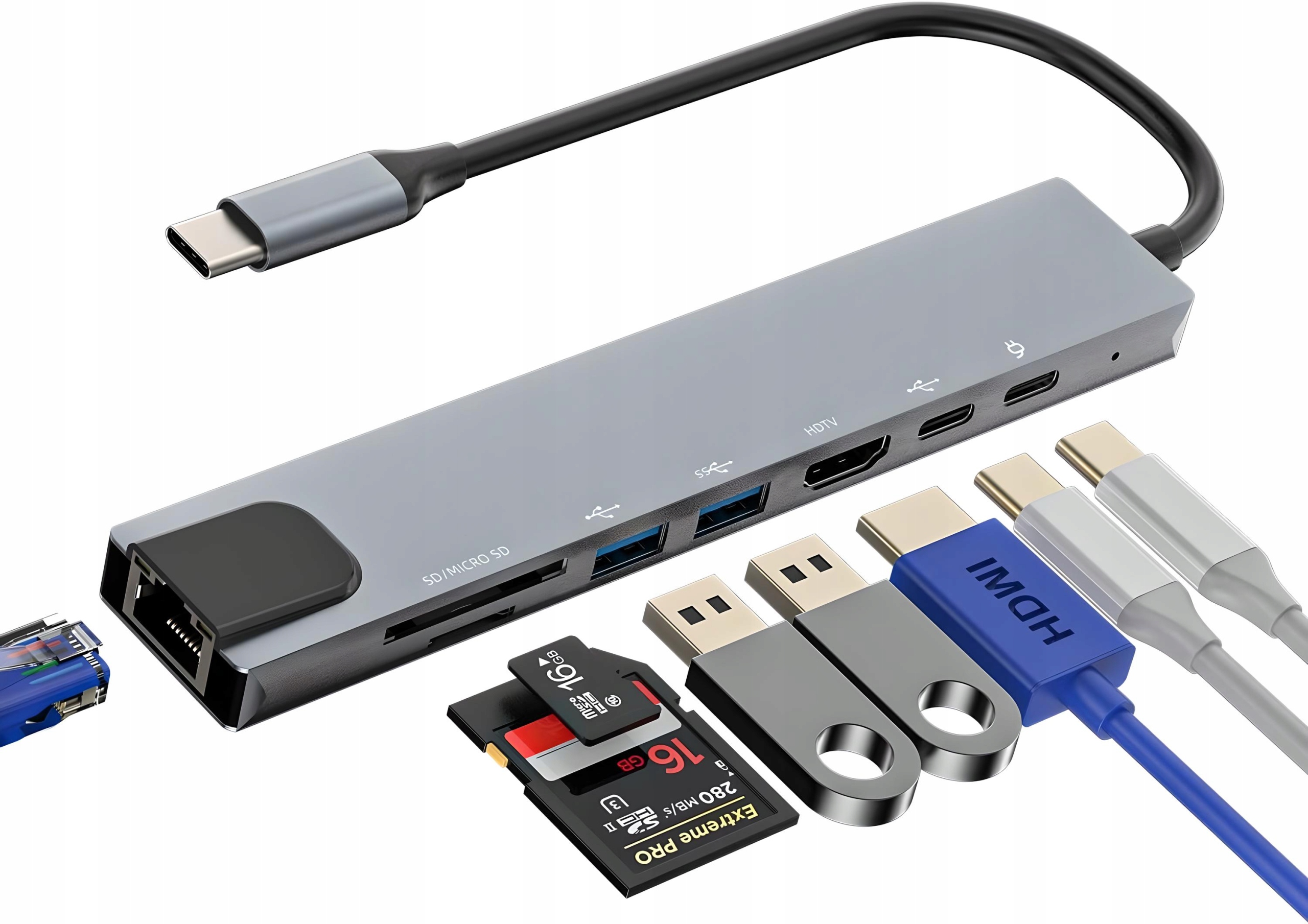 Adapter HUB USB 8w1 USB-C – Twój wszechstronny towarzysz w pracy i rozrywce
