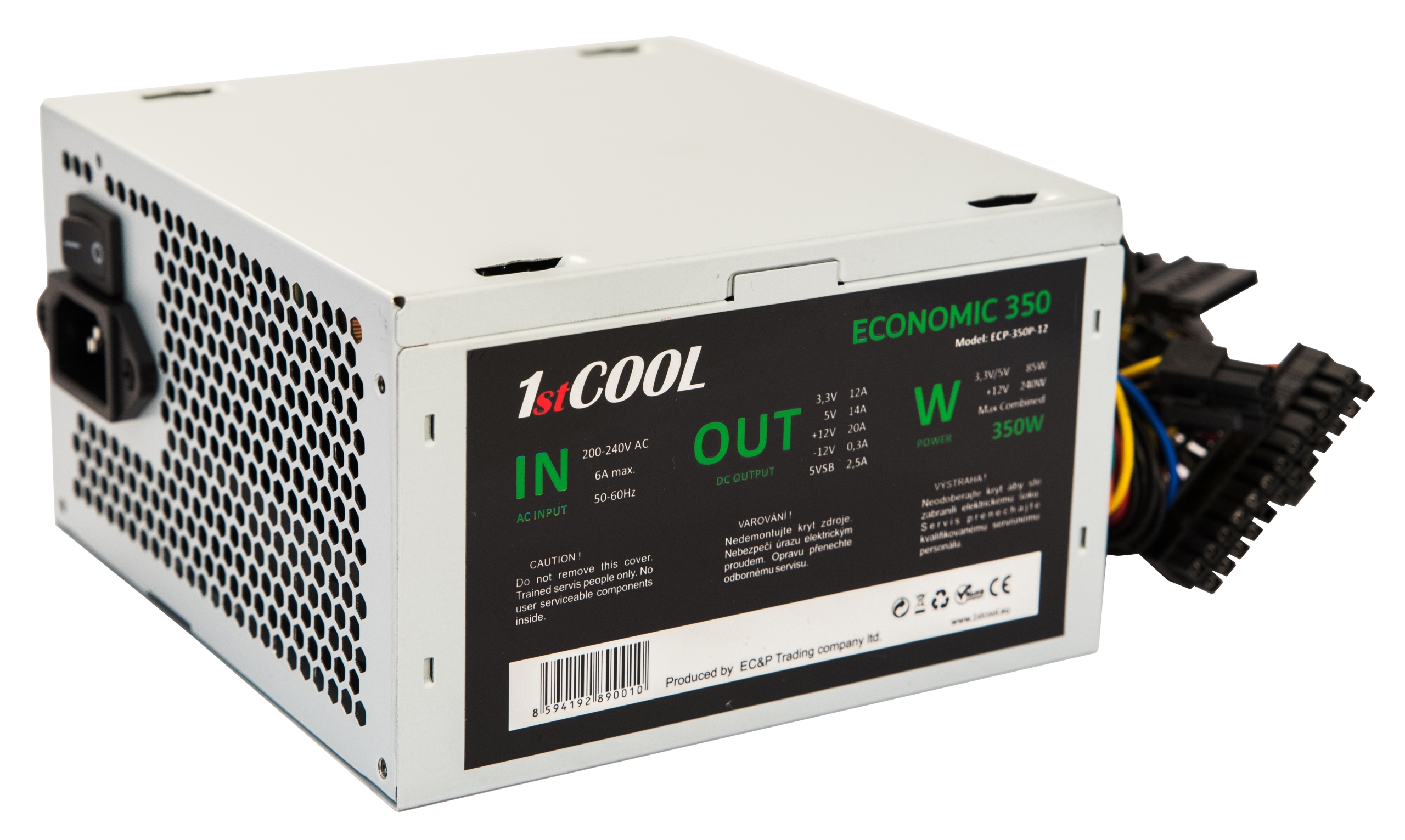 Zasilacz 1stCOOL Economic* 350W (ECP-350P-12) – Wydajność i niezawodność dla Twojego komputera