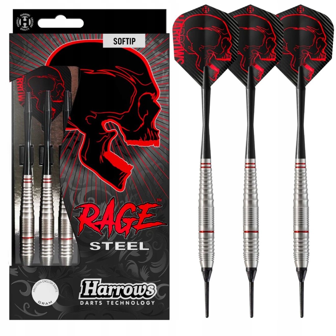 Rzutki Harrows RAGE STEEL softip 20 g – Idealne do gry na tarczach elektronicznych