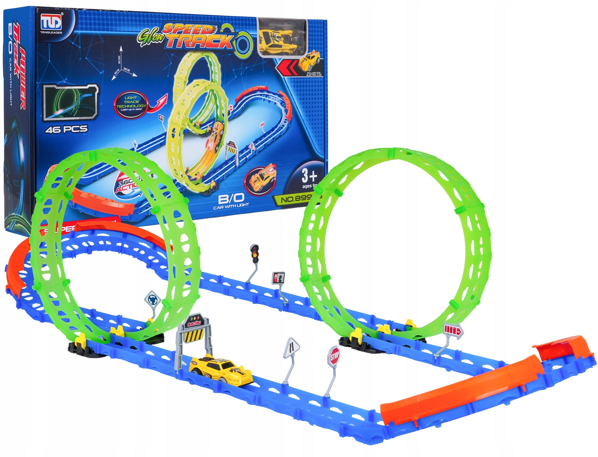 Tor Wyścigowy Świecący w Ciemności 46el. – Niezapomniana zabawa dla dzieci