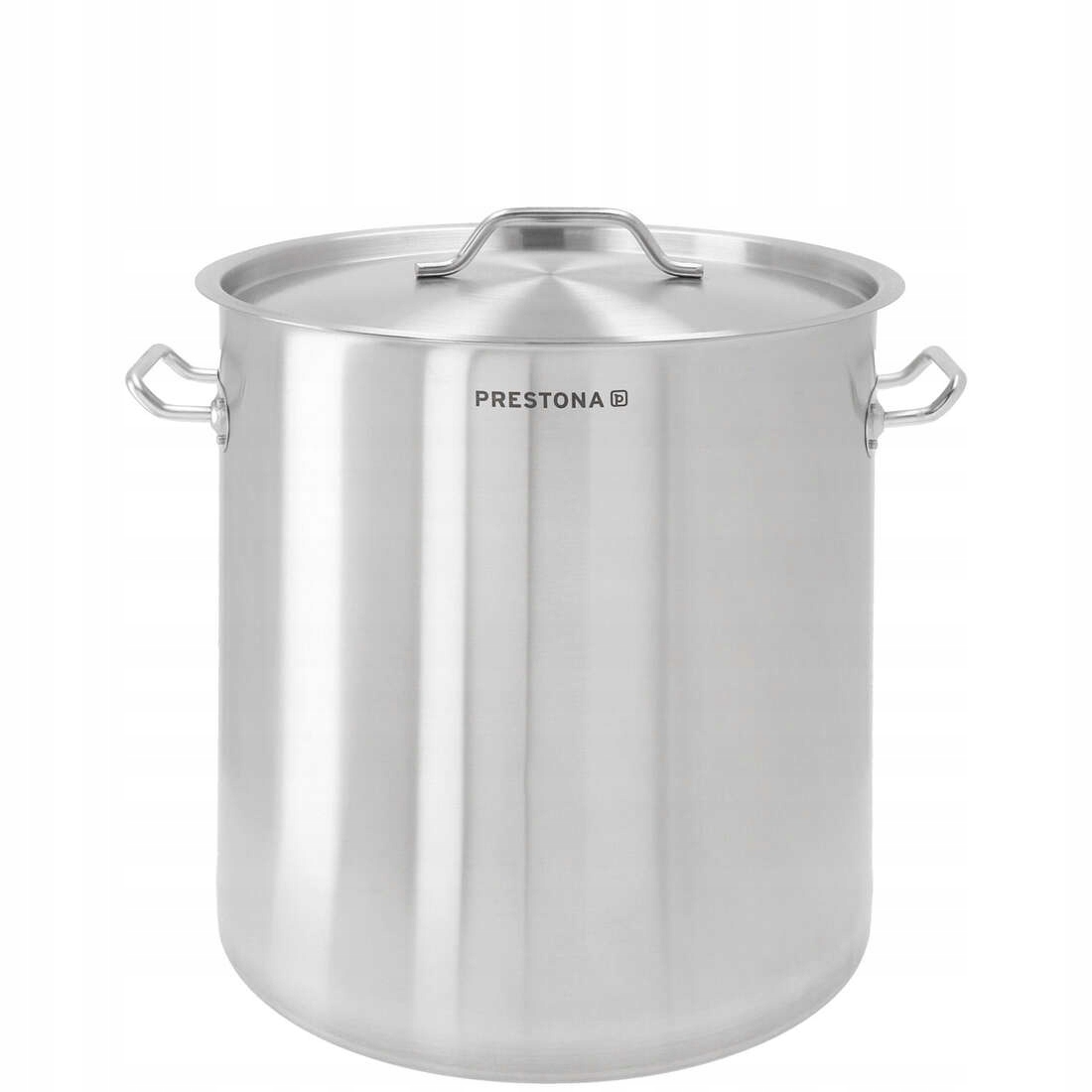 Garnek wysoki 50 l o średnicy 400 mm z pokrywką ze stali nierdzewnej | PRESTONA