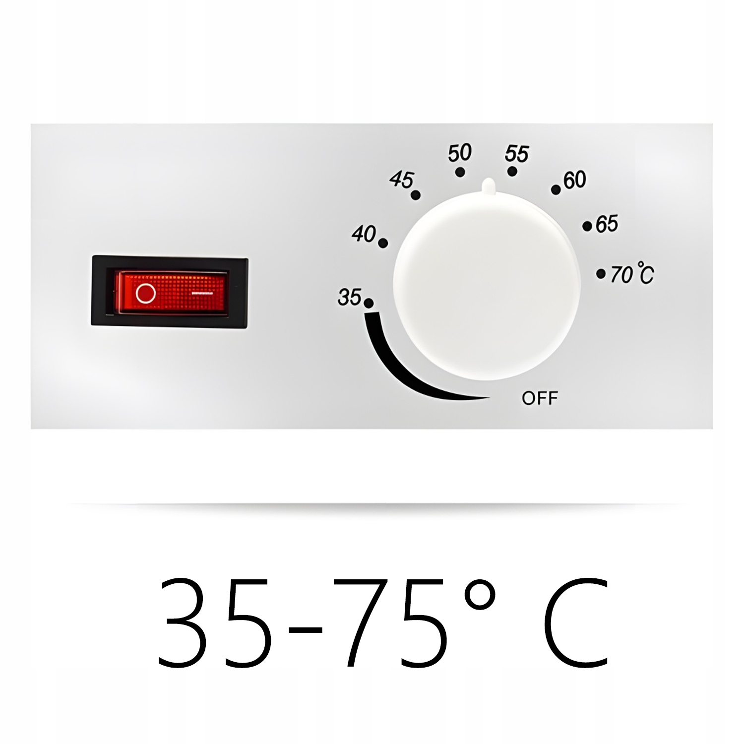 Regulacja temperatury od 35 do 70 stopni Celsjusza