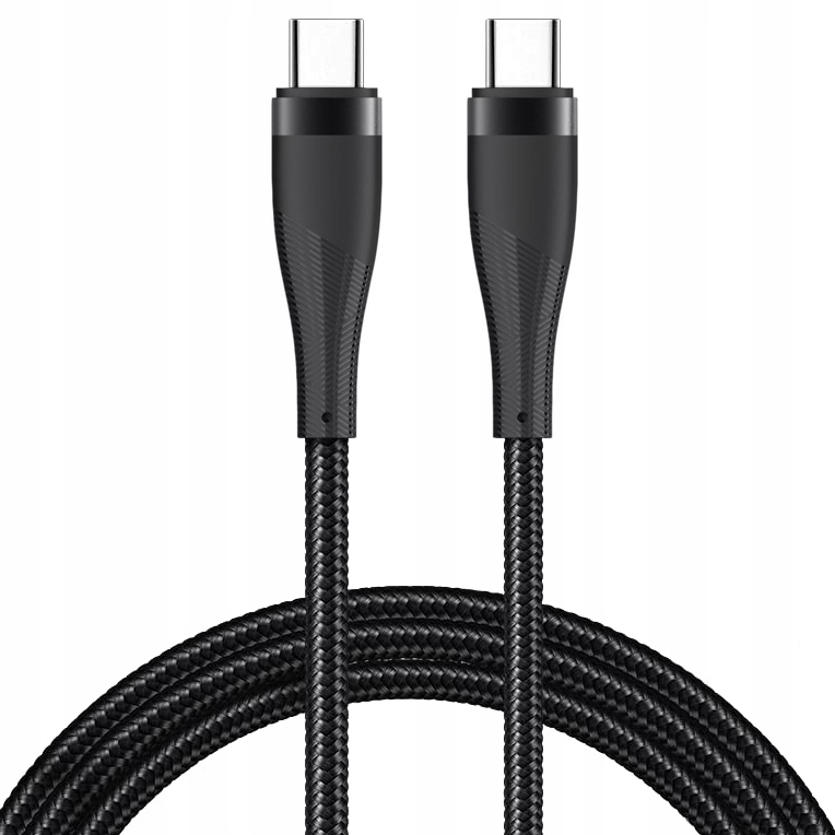 Maxlife Kabel Mxuc-08 USB-C - USB-C 1,0 m 100W Czarny Nylonowy – Idealne rozwiązanie do ładowania i przesyłania danych