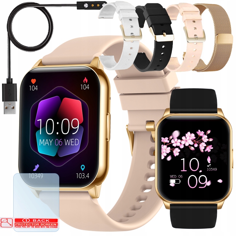 Smartwatch Zegarek Damski z Funkcją Rozmowy Sport Zdrowie Złoty – Twój stylowy towarzysz