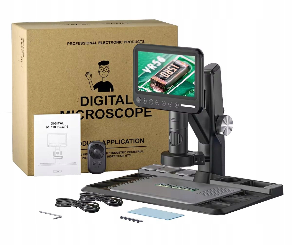 Mikroskop cyfrowy 1600x 12MP z ekranem HD IPS 10” – Profesjonalne narzędzie do obserwacji