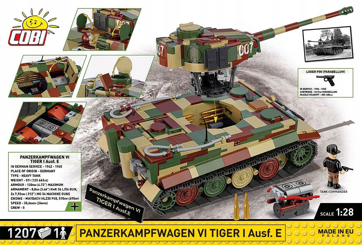 Szczegółowe odwzorowanie niemieckiego czołgu Tiger I