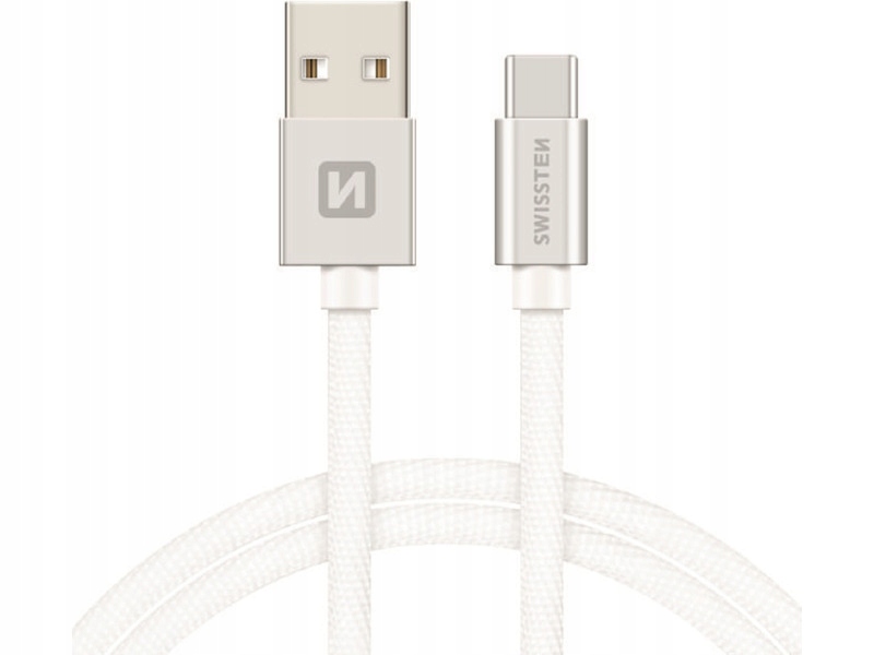 Kabel USB-A - USB-C 1.2 m Biały (SW-QU-TYPC-3.1-1.2m-SI) – Idealne rozwiązanie do przesyłania danych