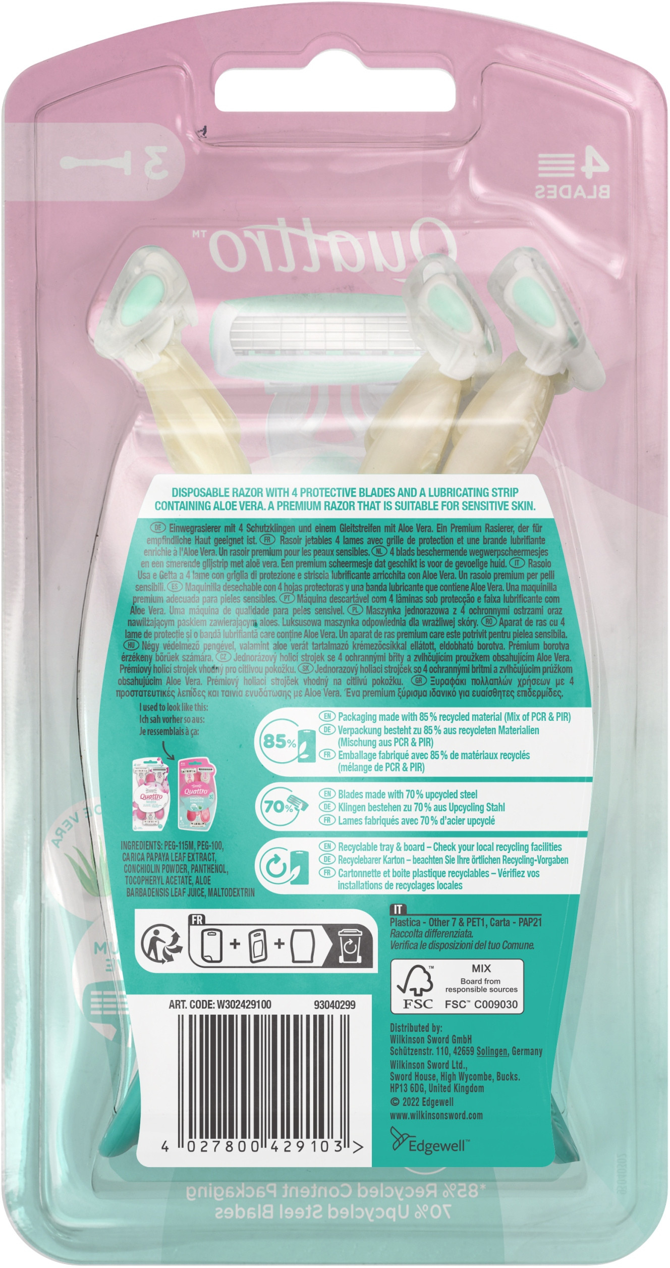 Komfort i wydajność golenia z poczwórnymi ostrzami