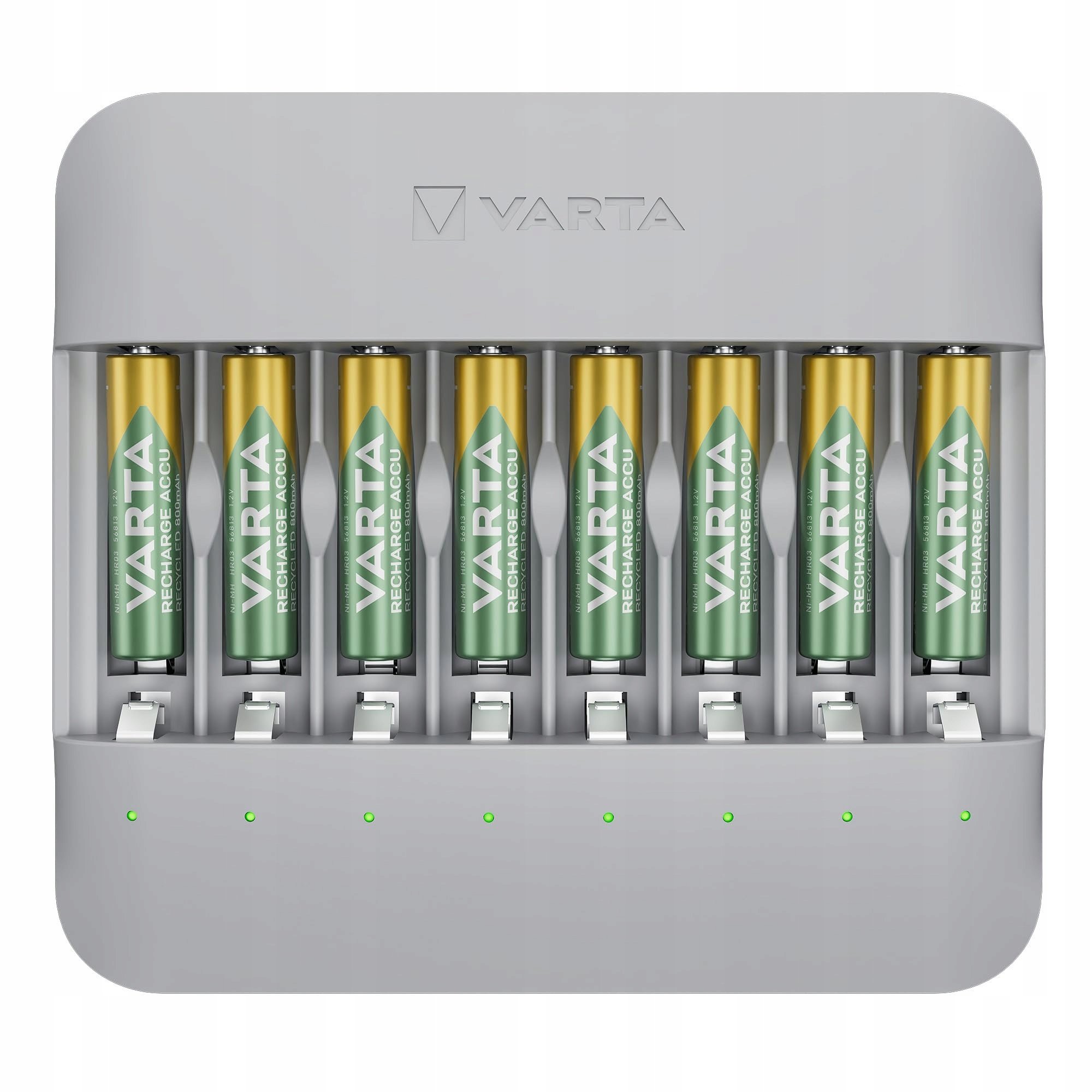 W zestawie z 8 akumulatorami VARTA Recharge 2100 mAh