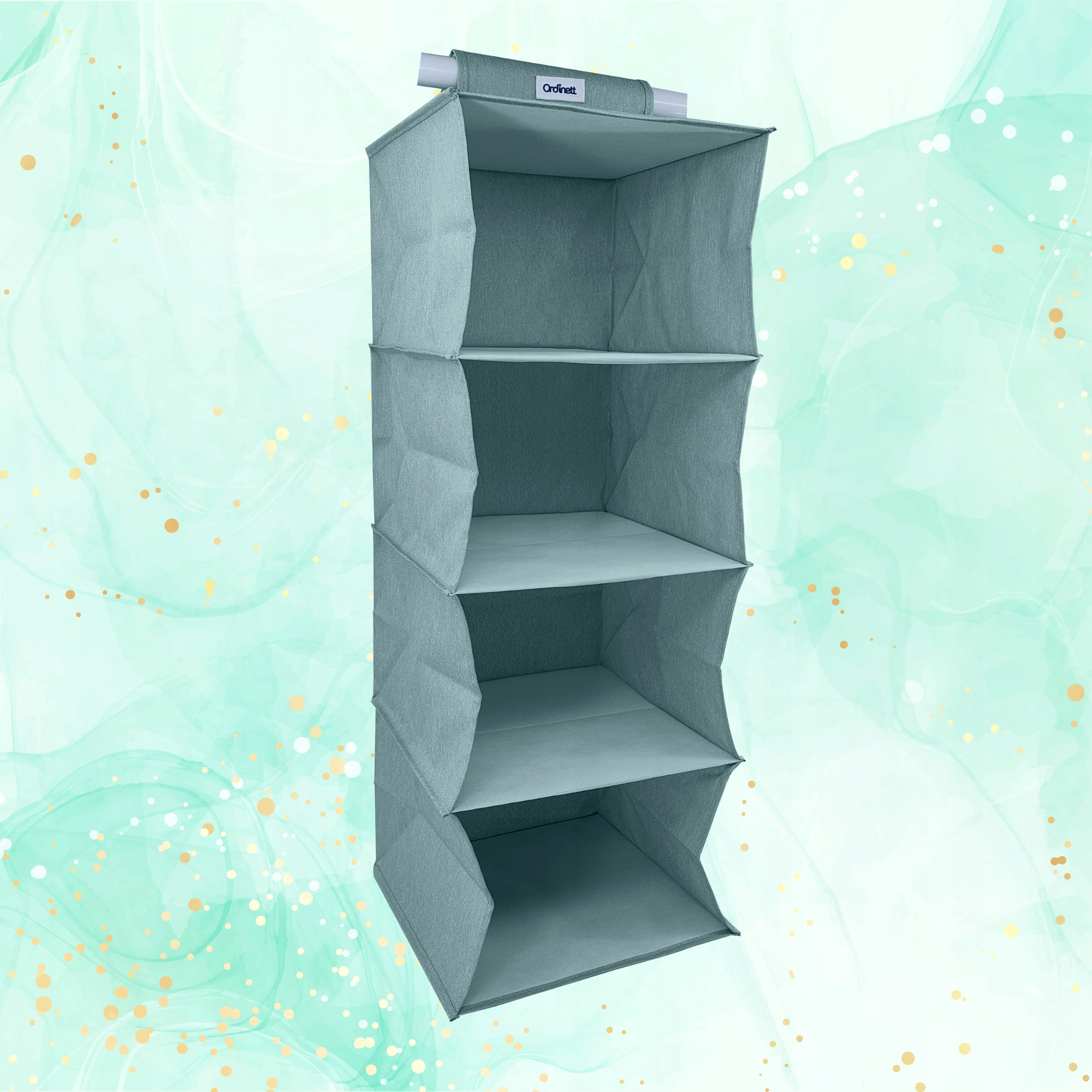 Wiszący organizer z 4 półkami 30x30x80cm Mint – Idealne rozwiązanie do Twojej szafy